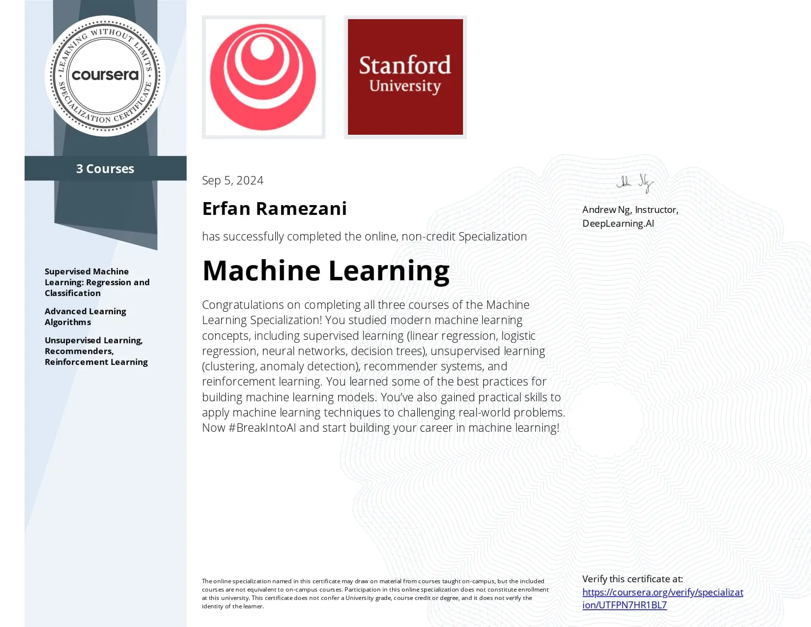 Coursera Certificate