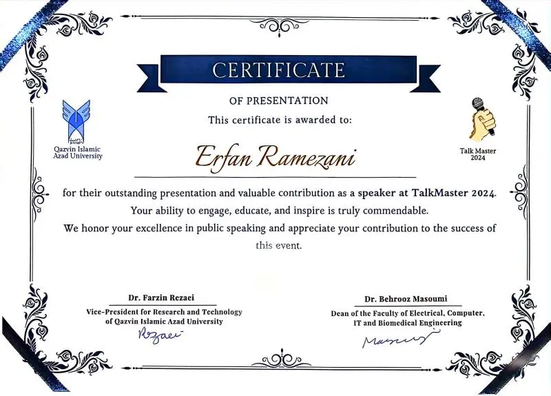 Talk Master Certificate