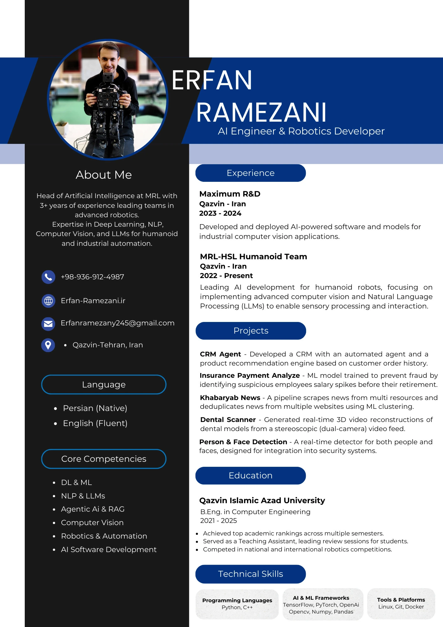 Erfan Ramezani Resume